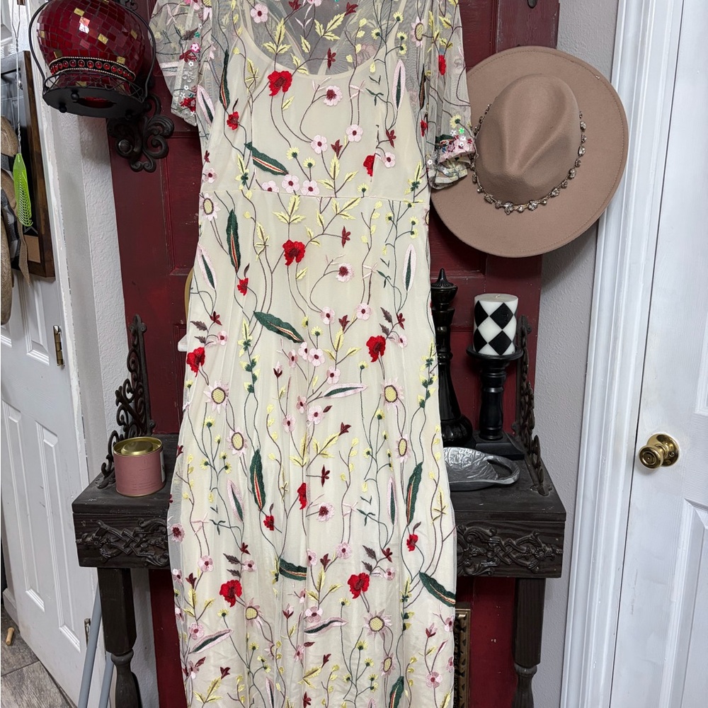 Floral Embroidered Maxi Dress